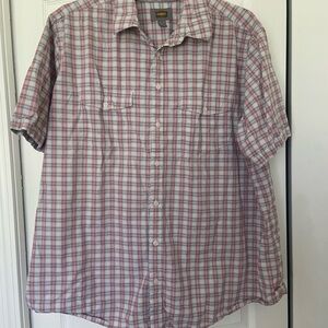 The Foundry Supply Co. Short-Sleeve Plaid Button-Down Shirt - Red & Gray
